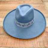 Olive & Pique Airy Blue Style Lottery Wool Fedora NWT
