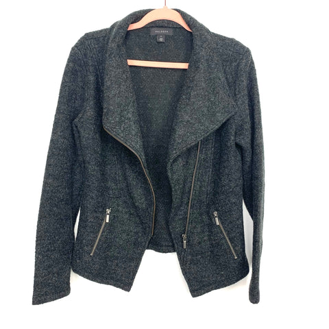 Halogen Grey Wool Blend Zip Up Jacket- Size M