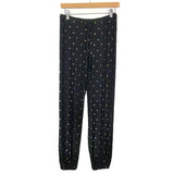 Plush Black Heart Print Pajama Set- Size XS (sold as a set)