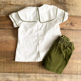 Lullaby Set Candy Cane Green Corduroy Short Set- Size 2T