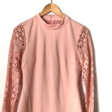 Lulus Pink Lace Long Sleeve Dress- Size M