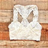 Free People Intimately Cream Lace Racerback Bralette- Size XS (see notes)