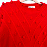 Newbury Kustoms Red Pom Pom Sweater- Size S