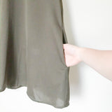 La Miel Olive Green V Neck Dress- Size S