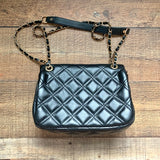 No Brand Black Vegan Leather Gold Chain Crossbody