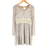 Basil Lola Long Sleeve Dress with Crochet Waist- Size S