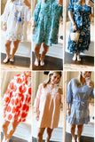 Tuckernuck Teal Floral Print Belted Dress- Size XL (see notes)