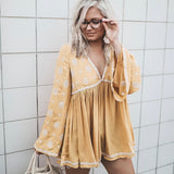 Fate Yellow Embroidered Bell Sleeve Top NWT- Size S
