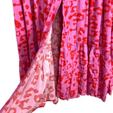 Petal + Pup Pink Animal Print Adjustable Waist Front Slit Dress NWT- Size 4