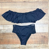 Envya Black with Criss Cross Strap Sides Bikini Bottoms NWOT- Size S (we have matching top)