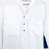 Billy T White Linen Blend Pocket Pullover Blouse NWT- Size S (See notes!)