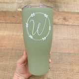 Kirklands Green 30oz Fall Heritage "W" Tumbler NWT