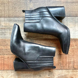 Marc Fisher Black Leather Stretch Ankle Boots- Size 7