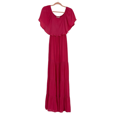 Forever 21 Hot Pink Off the Shoulder Maxi Dress- Size S
