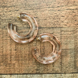 BaubleBar Pink Hallee Lucite Hoop Earrings