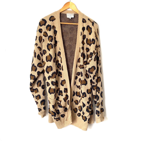 Hayden Beige Leopard Cardigan- Size M/L
