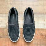 America Eagle Outfitters Black Suede Slip On Platform Sneakers- Size 7