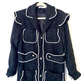 Misslook Black Pearl Trim Jacket- Size M