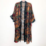 Amaryllis x Ashlee Nichols Black Floral Velvet Kimono- Size XS/S