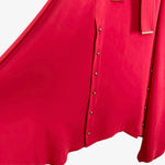Karen Millen Red Belted Gold Button Closure Slit Dress- Size 6