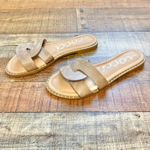 Ccocci Tan Studded Trim Sandals- Size 8 (LIKE NEW)