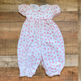 No Brand White/Pink Floral Jumpsuit- Size 2T (see notes)