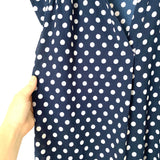 Gibson Navy Polka Dot V Neck Top- Size M (see notes)