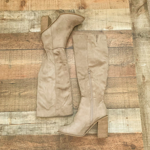 Ccocci Tan Suede Knee High Boots- Size 7