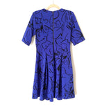 Melonie Sapphire/Black Ribbed Pleated Dress NWT- Size 10