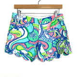 Lilly Pulitzer White/Blue/Pink/Green The Buttercup Scallop Shorts- Size 00
