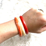 No Brand Set of Three Pinks and White Bangles
