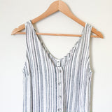 BP Striped Button Detail Jumpsuit- Size XXS