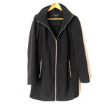 Liz Claiborne Black Long Waterproof Hooded Coat- Size L (see note)