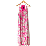 Gibson Pink Tropical Print Maxi Dress- Size M