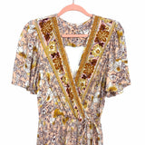 Band of Gypsies Blush Gold Floral Jumpsuit NWT- Size S