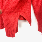 Aerie Red Wool Blend Turtleneck Side Slit Sweater- Size M