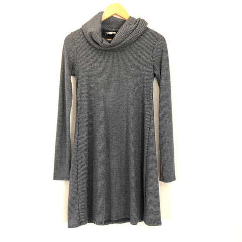 Socialite Long Sleeve Turtleneck Ribbed Sweater Dress - Size S
