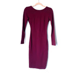 Lulus Wine Exposed Back Bodycon Dress- Size S