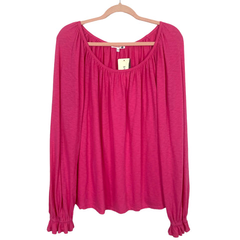 Sundry Hot Pink Gathered Raglan Top NWT- Size 4 (US XL)