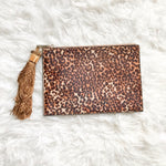 Vince Camuto Leopard and Brown Dual Sided Clutch