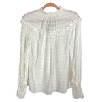 River Island Cream Ruffle Front Tie Top NWT- Size 6 (see notes)