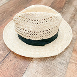 Macchia Di Ruggine Paper Straw Hat With Black Belt