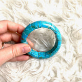 Nest Hammered Gold and Turquoise Rosewood Braclet Set