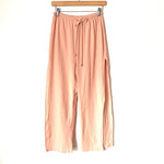 Fancyinn Pink Crop Top Drawstring Side Split Wide Leg Pant Set- Size S (sold as a set)