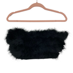 Wildcat Black Faux Fur Crop Top NWT- Size S