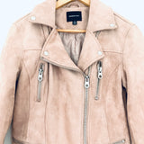 Members Only Light Pink Suede Jacket with Padded Lining- Size XS