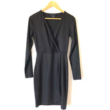 French Connection Black Embossed Snake Faux Wrap Dress- Size 4