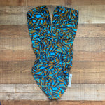 Cami and Jax Blue and Brown Printed Padded One Piece NWT- Size S (sold out online)