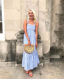 English Factory Stripe Ruffle Maxi- Size S