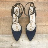 Sam Edelman Black Animal Fur Ankle Wrap Heels- Size ~10 (See Notes)